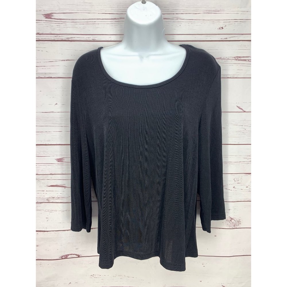 Jaclyn Smith Black Size Large 3/4 Sleeve Blouse‎
